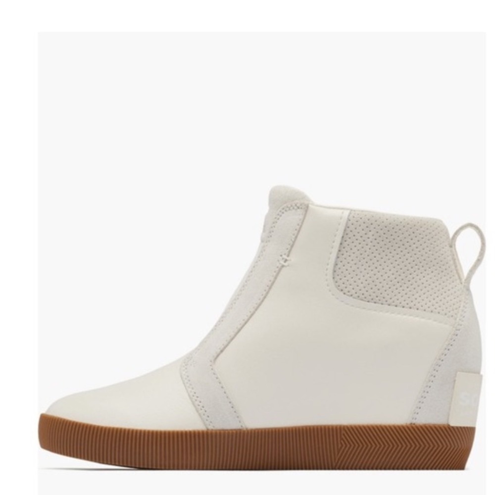 Sorel Out N About Wedge Leather Bootie, Ankle Boots White/Sea Salt, Size‎ 10 NWT - Picture 15 of 16